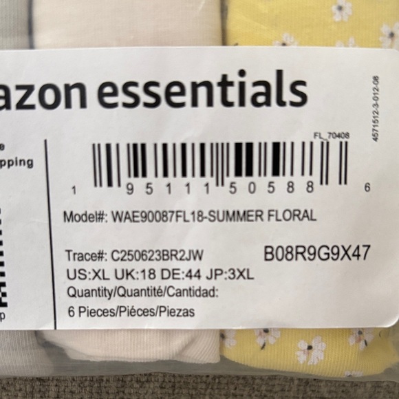 Women’s XL Amazon Essentials Bikini Underwear in Pastel Tones 6 pair - Picture 3 of 3